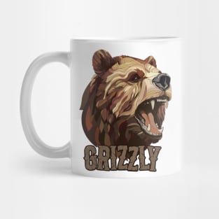 Dangerous grizzly bear. Mug